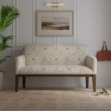 Load image into Gallery viewer, Cotton Burgundy Green Red Mustard Gold Floral Upholstery Drapery Fabric