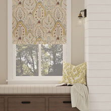 Load image into Gallery viewer, Cotton Burgundy Green Red Mustard Gold Floral Upholstery Drapery Fabric