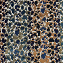 Load image into Gallery viewer, Rusty Brown Blue Ivory Teal Green Cut Velvet Animal Pattern Upholstery Fabric MGF