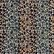 Load image into Gallery viewer, Rusty Brown Blue Ivory Teal Green Cut Velvet Animal Pattern Upholstery Fabric MGF