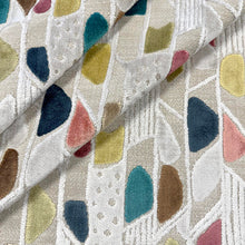 Load image into Gallery viewer, Beige Chanteuse Brown Pink Green Beige Abstract Cut Velvet Upholstery Fabric MGF