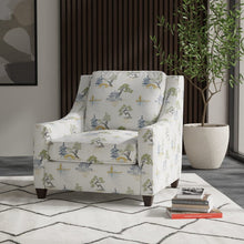 Load image into Gallery viewer, Cotton Ivory Teal Green Mustard Grey Chinoiserie Embrodiered Drapery Fabric