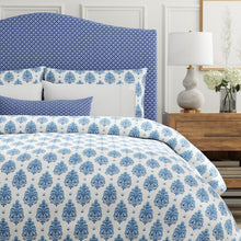 Load image into Gallery viewer, Cotton Navy Blue White Floral Floral Upholstery Drapery Fabric