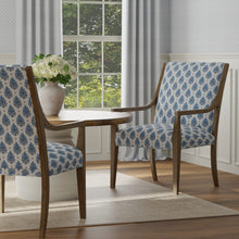 Load image into Gallery viewer, Cotton Navy Blue White Floral Floral Upholstery Drapery Fabric