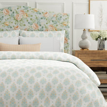 Load image into Gallery viewer, Cotton Ivory Coral Seafoam Green Floral Floral Upholstery Drapery Fabric