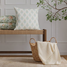 Load image into Gallery viewer, Cotton Ivory Coral Seafoam Green Floral Floral Upholstery Drapery Fabric