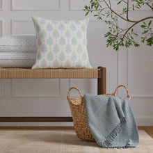 Load image into Gallery viewer, Cotton Ivory Aqua Yellow Floral Floral Upholstery Drapery Fabric