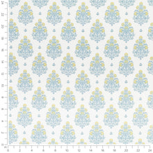 Load image into Gallery viewer, Cotton Ivory Aqua Yellow Floral Floral Upholstery Drapery Fabric