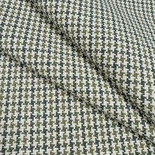 Load image into Gallery viewer, Green Cream Houndstooth MCM Upholstery Fabric MGF