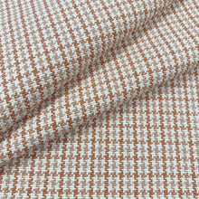 Load image into Gallery viewer, Pink Coral Cream Houndstooth MCM Upholstery Fabric MGF
