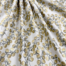Load image into Gallery viewer, Beige Gold Green Embroidered Floral Drapery Fabric MGF