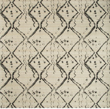 Load image into Gallery viewer, Kravet Trot Nero Heavy Duty Performance Ikat Geometric Cream Black Chenille Upholstery Fabric