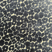 Load image into Gallery viewer, Navy Blue Beige Cheetah Animal Pattern Cut Velvet Upholstery Fabric MGF