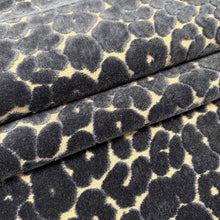 Load image into Gallery viewer, Navy Blue Beige Cheetah Animal Pattern Cut Velvet Upholstery Fabric MGF