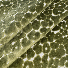 Load image into Gallery viewer, Oliver Green Beige Animal Pattern Cheetah Cut Velvet  Upholstery Fabric