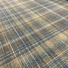 Load image into Gallery viewer, Italian Wool Blend French Cream Green Brown Plaid Check Upholstery Fabric MGF