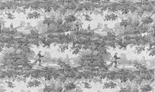 Load image into Gallery viewer, Linen Blend Beige Aqua Seafoam Green Brown Country Toile Upholstery Drapery Fabric MGF
