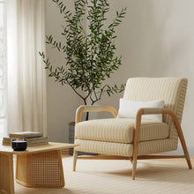 Load image into Gallery viewer, Heavy Duty Beige Cream Stripe Upholstery Drapery Fabric