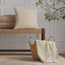 Load image into Gallery viewer, Heavy Duty Beige Cream Stripe Upholstery Drapery Fabric