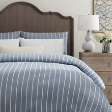 Load image into Gallery viewer, Heavy Duty Cream Blue Stripe Upholstery Drapery Fabric