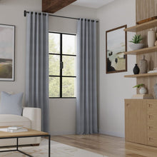 Load image into Gallery viewer, Heavy Duty Cream Blue Grey Stripe Upholstery Drapery Fabric