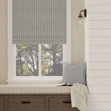 Load image into Gallery viewer, Heavy Duty Cream Blue Grey Stripe Upholstery Drapery Fabric