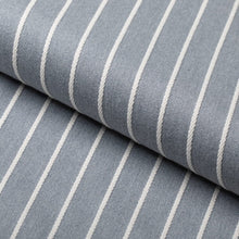 Load image into Gallery viewer, Heavy Duty Cream Blue Grey Stripe Upholstery Drapery Fabric