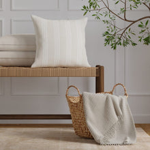 Load image into Gallery viewer, Beige Cream Tone on Tone Stripe Upholstery Fabric