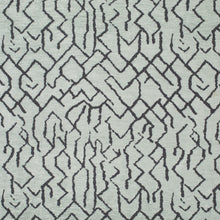 Load image into Gallery viewer, Aqua Blue Steel Grey Abstract MCM Chenille Upholstery Fabric / Pool