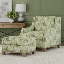 Load image into Gallery viewer, Green Cream Grey Tree Print Woodland Cotton Upholstery Drapery Fabric / Forest