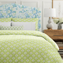 Load image into Gallery viewer, Cotton Green White Blue Floral Upholstery Drapery Fabric