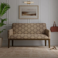 Load image into Gallery viewer, Taupe Embroidered Damask Medallion Drapery Fabric