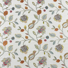 Load image into Gallery viewer, Ivory Sea foam Pink Green Gold Floral Embroidered Drapery Fabric MGF