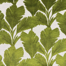 Load image into Gallery viewer, Beige Lime Green Tropical Botanical Velvet Upholstery Fabric MGF