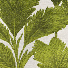 Load image into Gallery viewer, Beige Lime Green Tropical Botanical Velvet Upholstery Fabric MGF