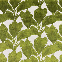 Load image into Gallery viewer, Beige Lime Green Tropical Botanical Velvet Upholstery Fabric MGF