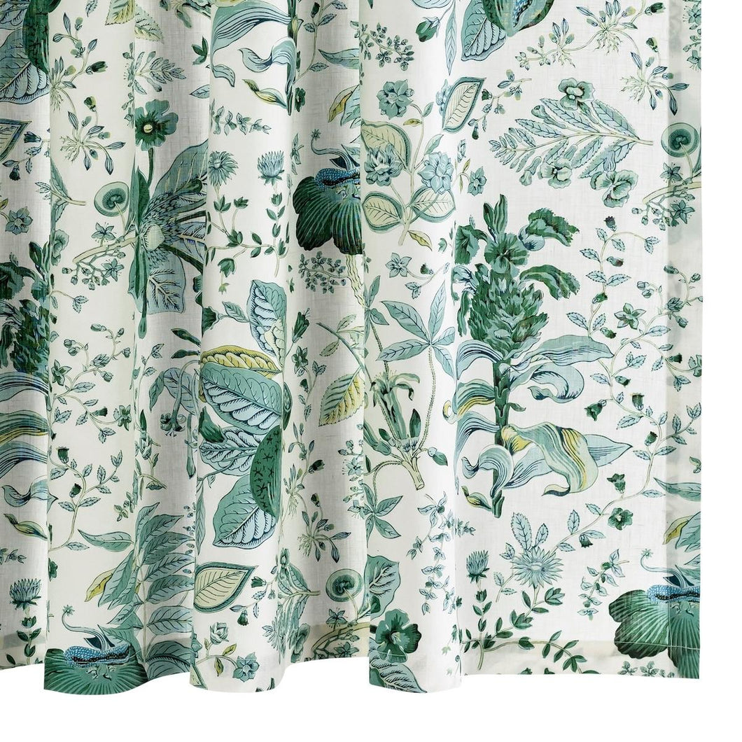 Schumacher Pomegranate Linen Shower Curtain Bed & Bath MSC036SHOEM / Emerald