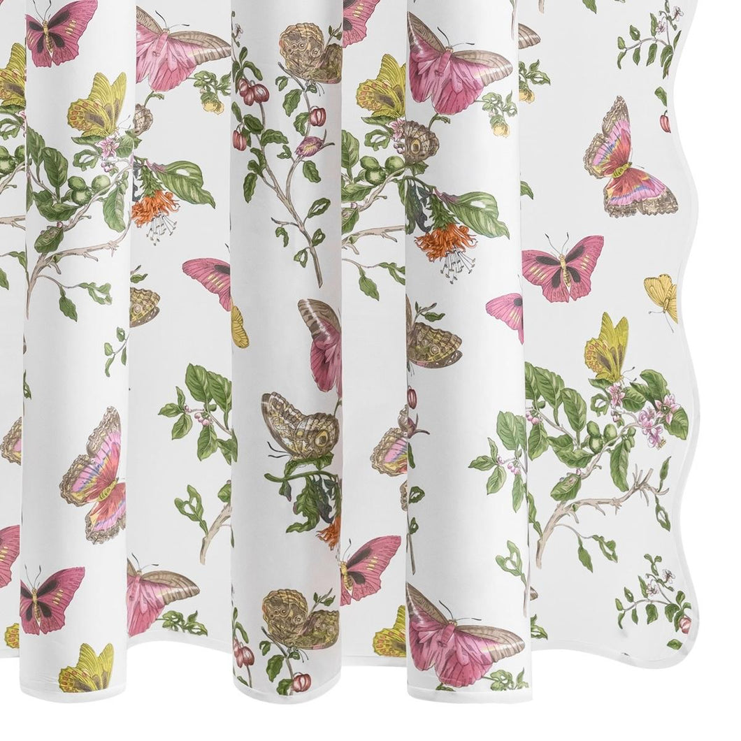 Schumacher Baudin Butterfly Shower Curtain Bed & Bath MSC055SHOPK / Pink