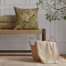 Load image into Gallery viewer, Green Brown Black Floral Velvet Upholstery Fabric