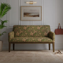 Load image into Gallery viewer, Green Brown Black Floral Velvet Upholstery Fabric