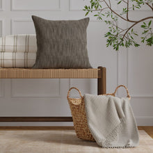 Load image into Gallery viewer, InsideOut Indoor Outdoor Performance Charcoal Black Diagonal Stripe Upholstery Fabric