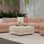 Load image into Gallery viewer, InsideOut Indoor Outdoor Performance Terracotta Coral Beige Diagonal Stripe  Upholstery Fabric