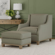 Load image into Gallery viewer, Teal Emerald Green Stripe Chenille Upholstery Fabric / Pine