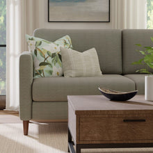 Load image into Gallery viewer, Teal Emerald Green Stripe Chenille Upholstery Fabric / Pine