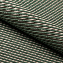 Load image into Gallery viewer, Teal Emerald Green Stripe Chenille Upholstery Fabric / Pine