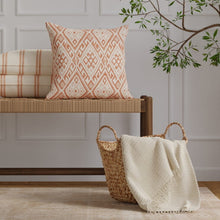 Load image into Gallery viewer, InsideOut Indoor Outdoor Performance Terracotta Red Off White Abstract Geometric Upholstery Fabric