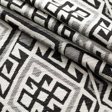 Load image into Gallery viewer, InsideOut Indoor Outdoor Performance Black Grey Off White Geometric Abstract  Upholstery Fabric