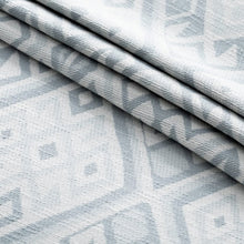 Load image into Gallery viewer, InsideOut Indoor Outdoor Performance Dusty Blue Cream Abstract Geometric Upholstery Fabric
