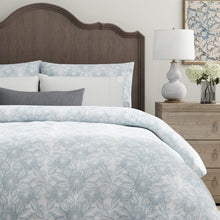 Load image into Gallery viewer, White Blue Floral Embroidered Drapery Fabric / Ice