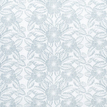 Load image into Gallery viewer, White Blue Floral Embroidered Drapery Fabric / Ice